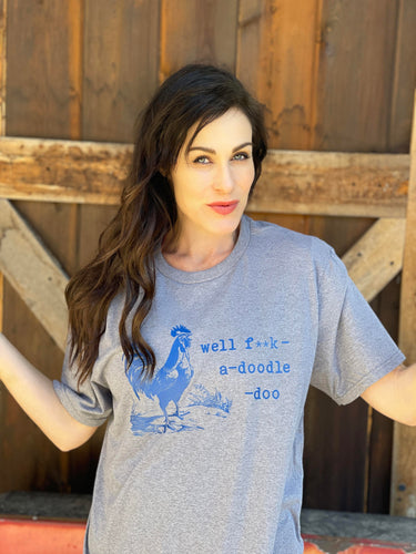 Doodle Doo Tee- Heather Grey